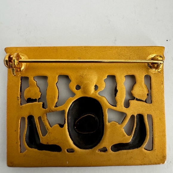 Egyptian Revival Smithsonian Scarab Beetle Praise Brooch - Picture 3 of 3